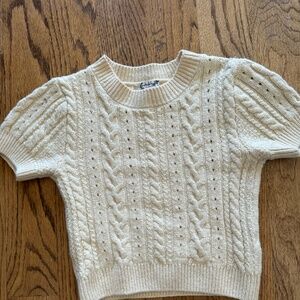 Free People Cropped Tan Knit Shirt